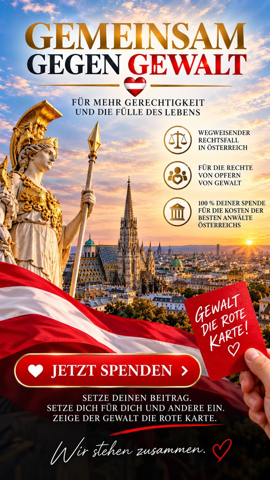 Austrian Gemeinsam gegen Gewalt campaign poster